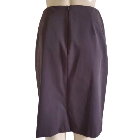 NWT Theory Vintage Brown Nylon Slit Front Skirt (4) - Picture 2 of 6